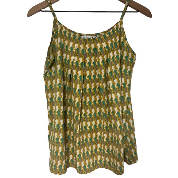 CAbi Tops - Cabi Womens Tank Top Size Medium Horseshoe Pattern Spaghetti Strap Sleeveless